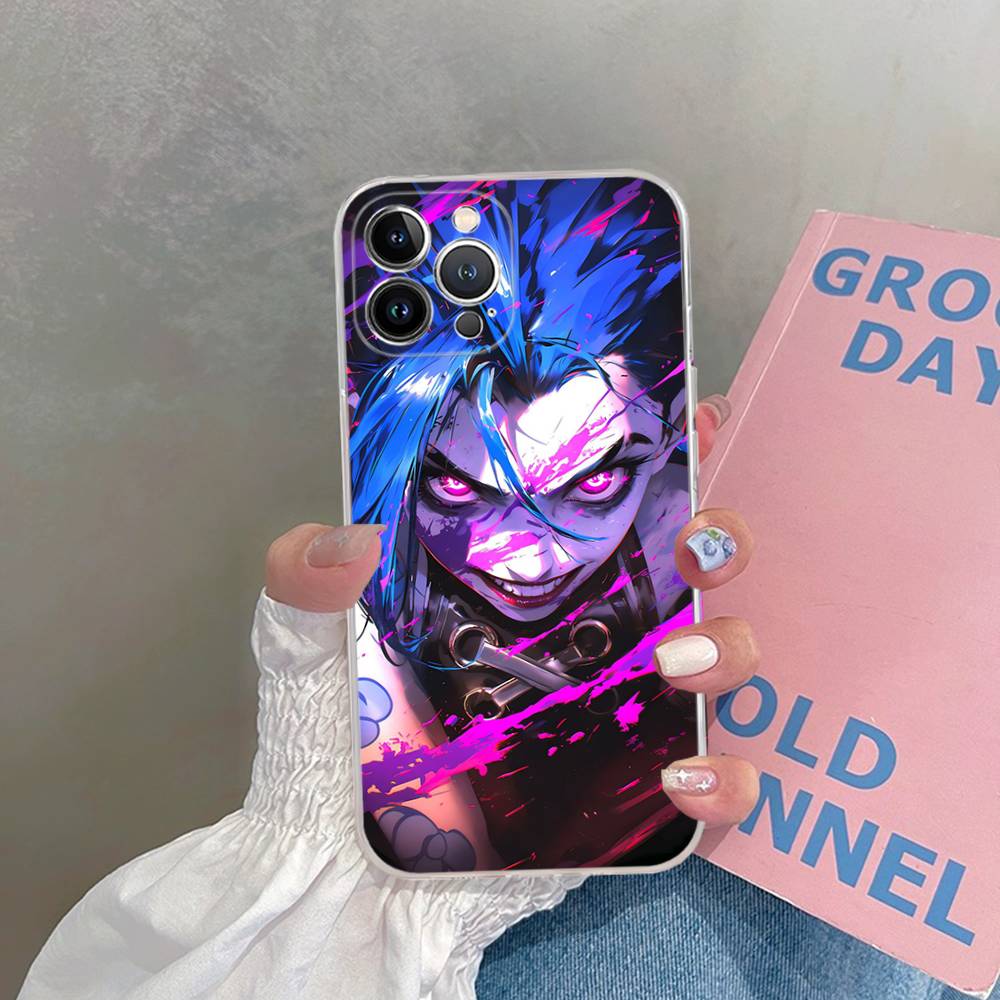Чехол для телефона в стиле аниме Arcane J-Jinx для iPhone 16 15 14 13 12 Mini 11 Pro XS Max X XR SE 6 7 8 Plus Мягкий силиконовый чехол