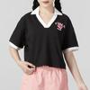 Puma Letter Print Breathable Short Sleeve Polo Shirt Women tops Black 622971-01