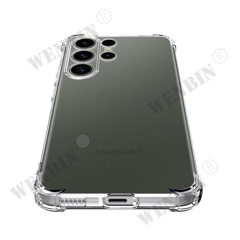 Чехол для Samsung S24 S23 S22 S21 Ultra Plus FE A55 A54 A35 A34 A25 A14 A15 5G Мягкий прозрачный силиконовый TPU Ударопрочный чехол