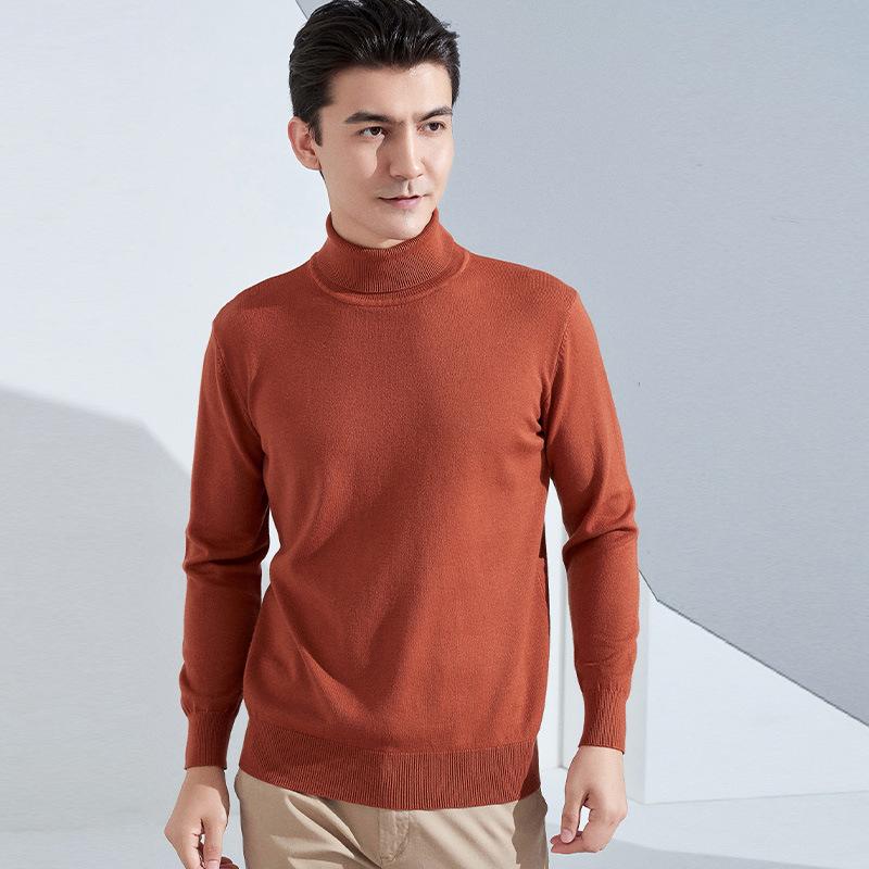 Мужской свитер крупной вязки с высоким воротником, свободный, утолщенный, повседневный, короткий, с застежкой, с длинными рукавами, базовый, верхний свитер