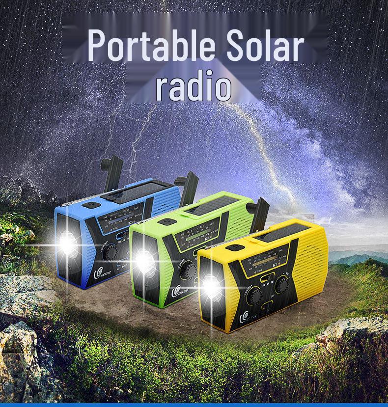 Multifunction Solar Hand-Crank Emergency Radio with Mobile Charging