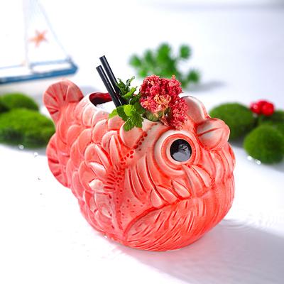 Кружка Red Piranha TIKI, 710 мл, стеклянная керамика для коктейля, американская Гавайская посуда для бара, чашка для напитков, чашка для смешанного вина, стакан для напитков с зомби, смузи