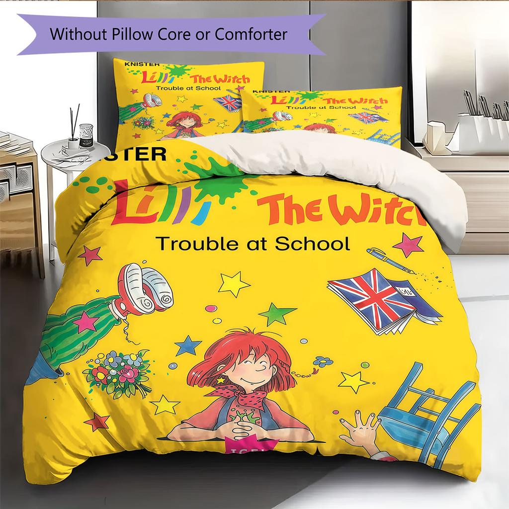 Lilli Witch Bedding Quilt Set Quilt Cover Pillowcase Home Decoration Birthday Gift (1 * duvet cover + 2 * pillowcase, without core)