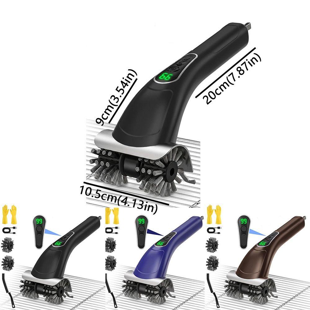 Removable Head Electric Grill Brush 2-Speed Settings Rotating Barbecue Brush  Household