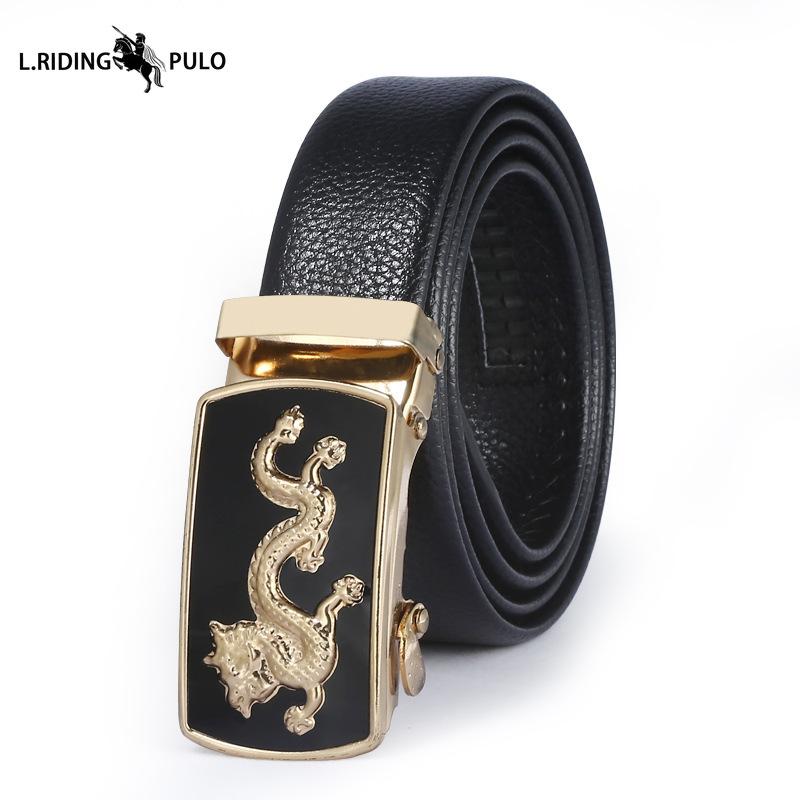 Мужской кожаный ремень с автоматической пряжкой, деловой ремень в корейском стиле, креативный, для досуга, универсальный, износостойкий, подарочный ремень