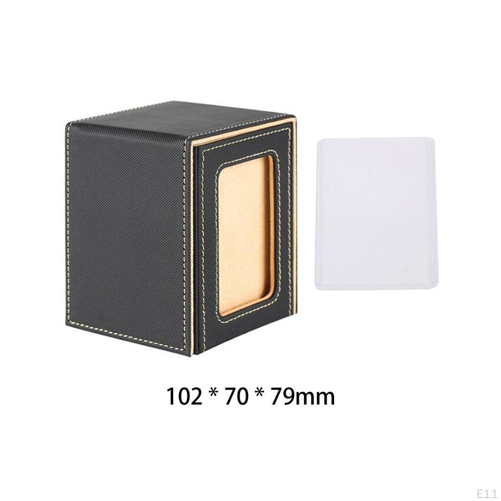 Card Deck Box Storage Leather Magnetic Closure, Display Case Album Baseball