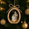 Овальное подвесное украшение «Рождество» для дома, офиса, рождественской елки, расписанное вручную, сцена рождения Иисуса, Святое семейство, праздничное религиозное украшение-подвеска