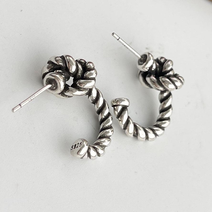 Xiaomi 925 Sterling Silver Vintage Earrings For Women Trendy Simple Retro Strip Earring Jewelry Prevent Allergy Party Accessories