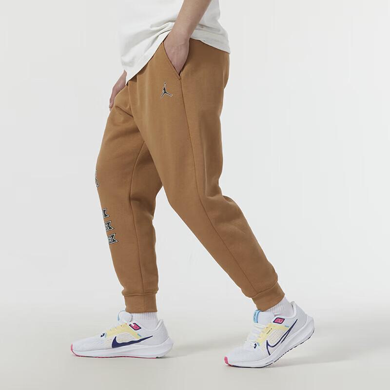 Jordan Трикотажные штаны Jogger Knit со шнуровкой и принтом, мужские низы, темно-коричневые, FN4620-231