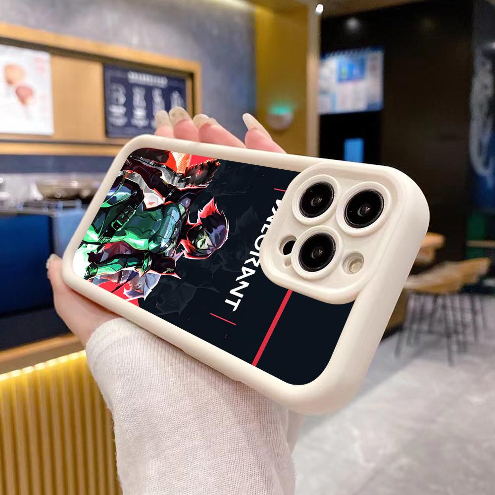Valo Viper Phone Case for iPhone 17 16 15 14 13 12 11 Air Pro Max Plus White Soft TPU Shockproof Cover