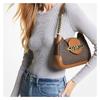 MICHAEL KORS Hally vintage color block chain presbyopia printed logo leather armpit bag hand shoulder bag women's acorn brown