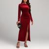 Women's Spring And Summer Waist V Neck -of -sleeved Strap Dress