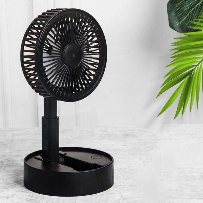 Folding Telescopic Mini Fan USB Rechargeable 3 Speeds Portable Small Desk Fan