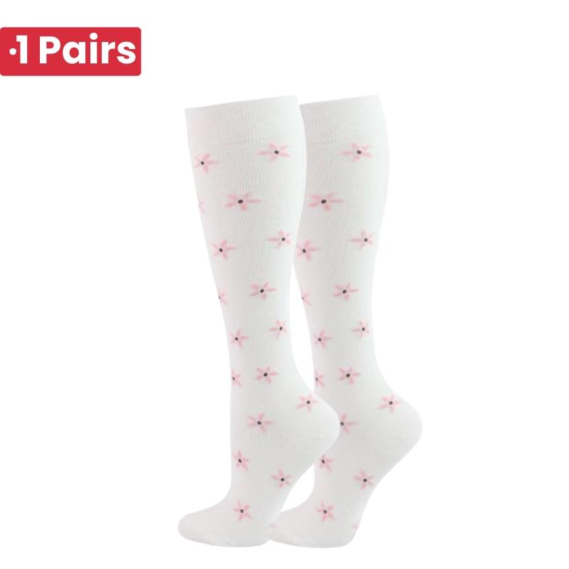 1 Pair Cute Cat Compression Socks Knee High 20-30 Mmhg Fit Medical Edema Diabetes Varicose Veins Running Sports Socks
