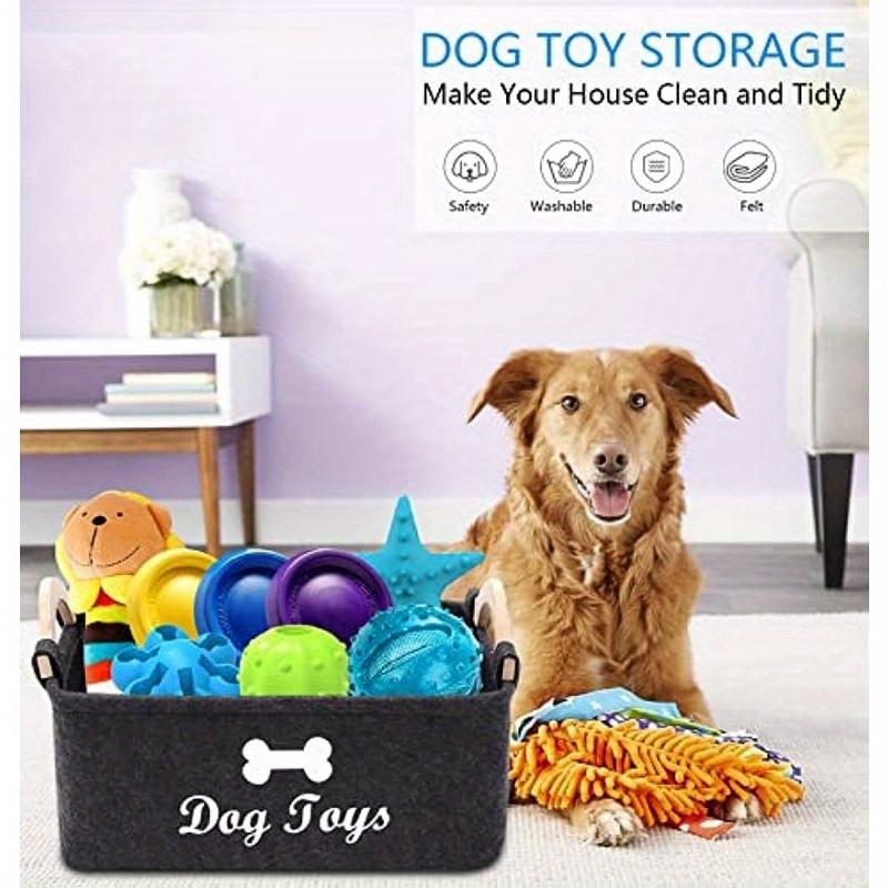 Felt Pet Toy Box, Dog Toy Box, Storage Basket Chest Organizer - Perfect For Organizing Pet
