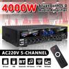 AV555BT 4000W 5CH Home Theater Amplifier 12V Bluetooth Home Power Amplifier Audio Stereo Amplificador FM USB SD 3Mic With Remote