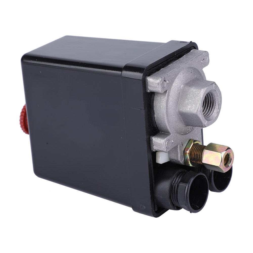 Air Compressor Pressure Switch Pressure Control Valve with Adjustment Button (Single Hole)