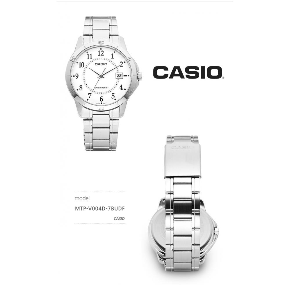 Casio Mtp V004d 7budf  Mtp V004d 7b  Аналоговые Студенческие Мужские Металлические Часы
