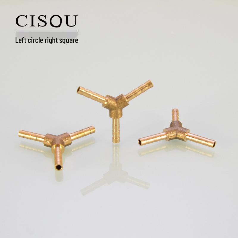 Медный Y-образный соединитель для мягких, резиновых и кожаных шлангов (Размеры: 4мм-19мм)