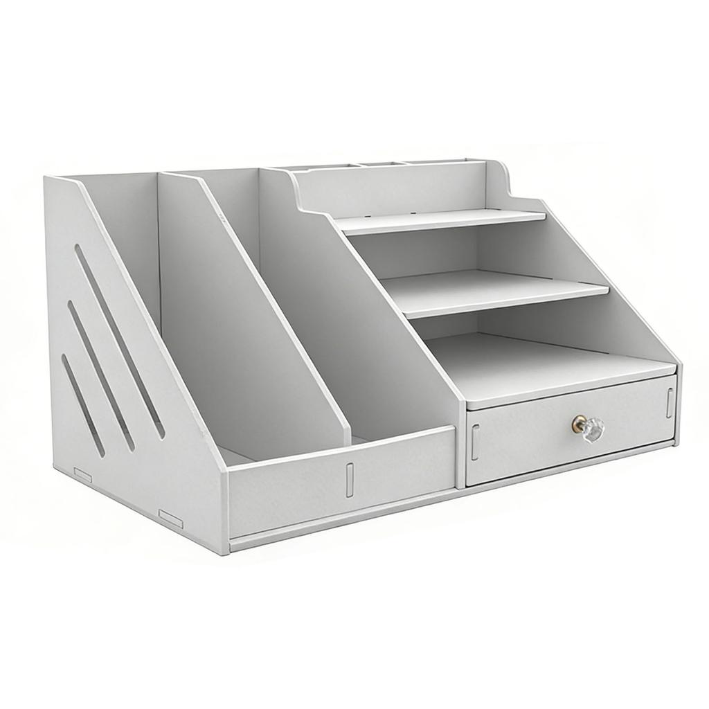 Desktop File PVC Space Saving Desk Shelf with Drawer for School Supplies