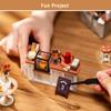 Robotime DIY Miniature Dollhouse Kit, Model House with LED Lights, Cafe Model Kit, DIY Craft, Birthday Gift, Home Decoration for Family and Friends
