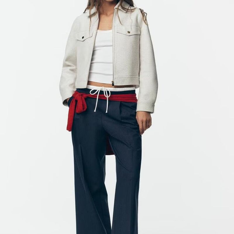 Za Autumn New Women Clothes 2025 Western Style Versitile Fashion Soft Zip-up Jacket 3046267