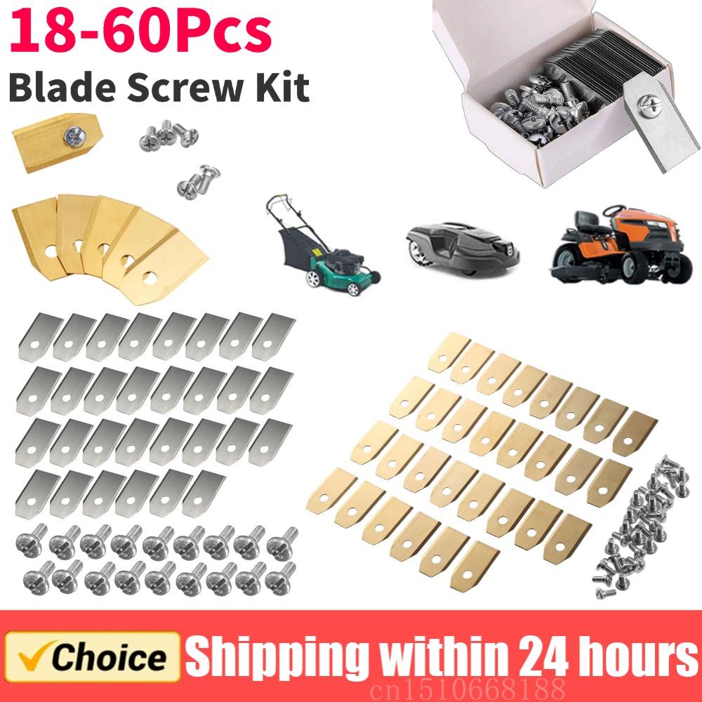 18-60 шт. Набор режущих лезвий для газонокосилки Лезвие триммера из нержавеющей стали Совместимо со сменными лезвиями для косилок Gardena/Yardforce