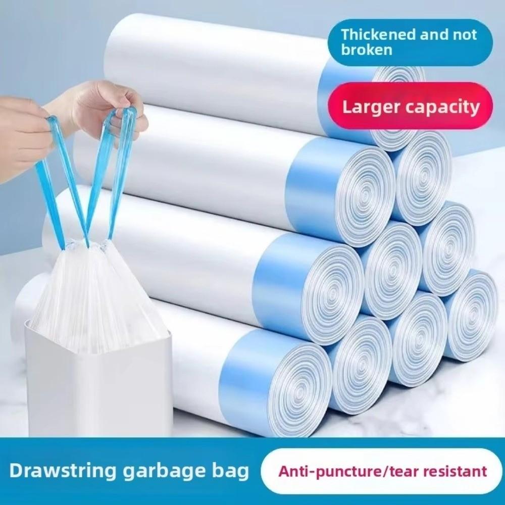 2 Roll Portable Drawstring Trash Bags 45x50cm Large Garbage Bag Durable Plastic Bag Household Use