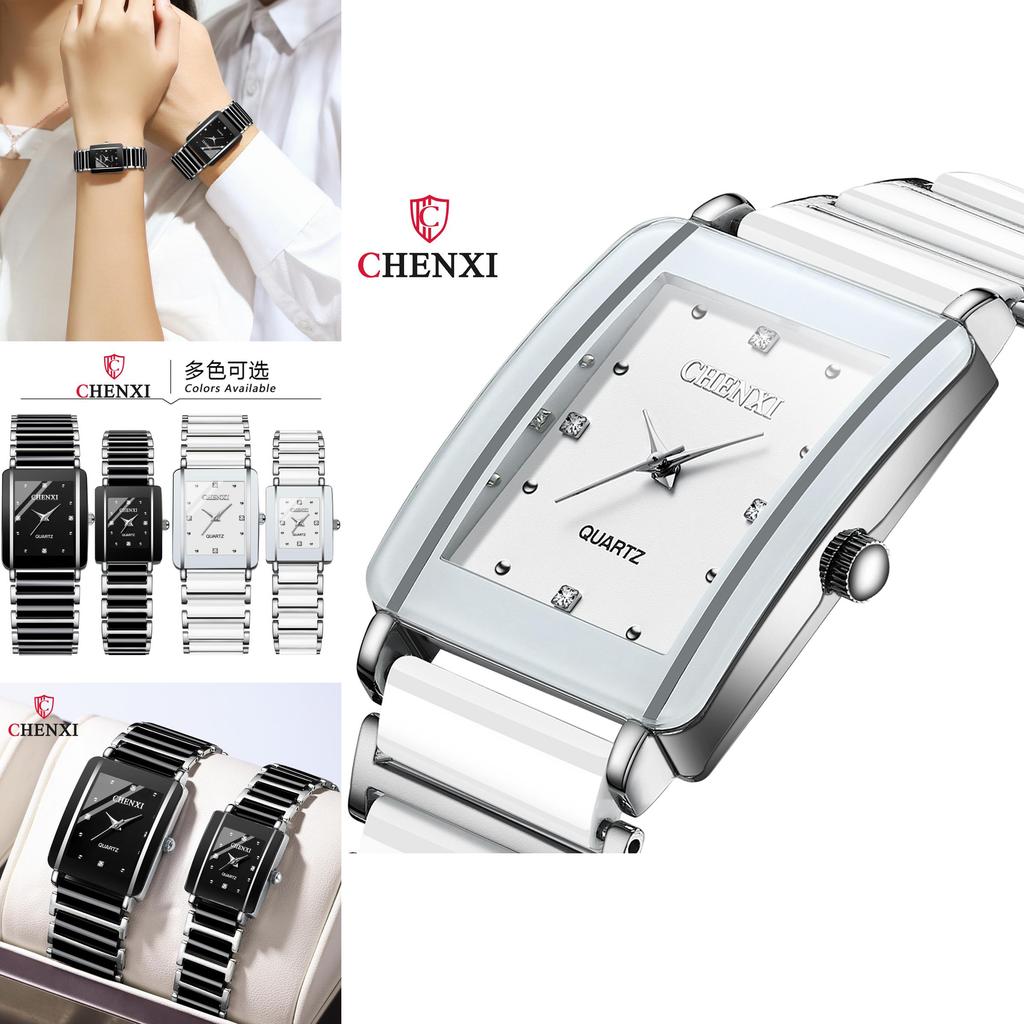 Chenxi Модные квадратные парные часы оптом Керамические трансграничные часы с кварцевым механизмом для внешней торговли
