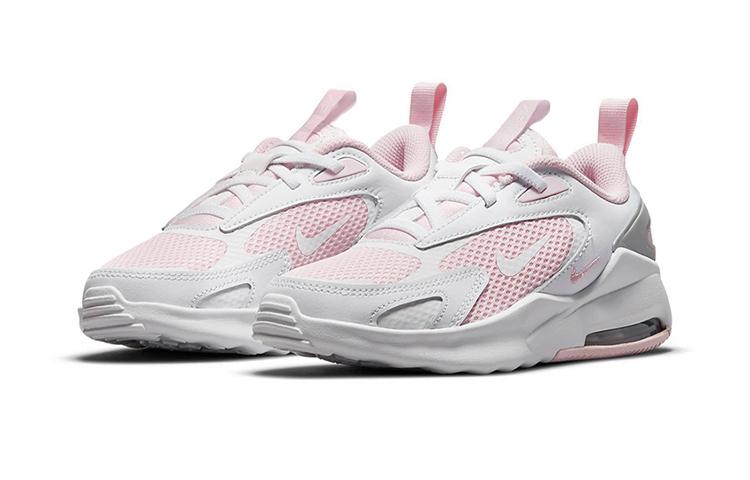 Nike Air Max Bolt Удобные Низкие Беговые Кроссовки Розово-Белые Детские CW1627-600
