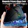 Magnetic Tempered Glass Privacy Metal Case for Huawei Mate 30 Pro 40 50 60 70Pro Enjoy60 70 with Camera Lens Protection Double Sided Glass Cover