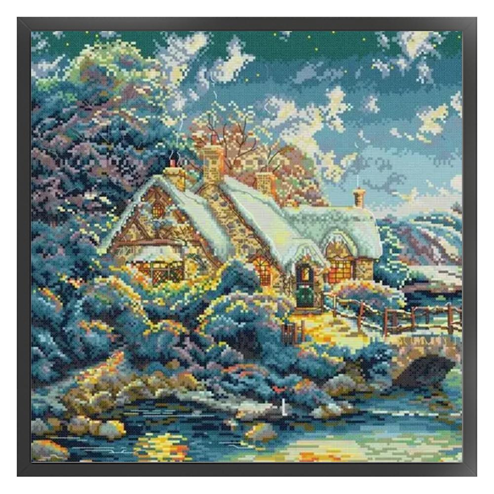 Набор для вышивки крестом «Пейзаж» из эко-хлопка 14CT, полная вышивка, AU