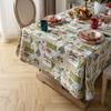 Christmas Woven Jacquard Tablecloth Vintage American Style Holiday Dining Table Cover Home Party Decor