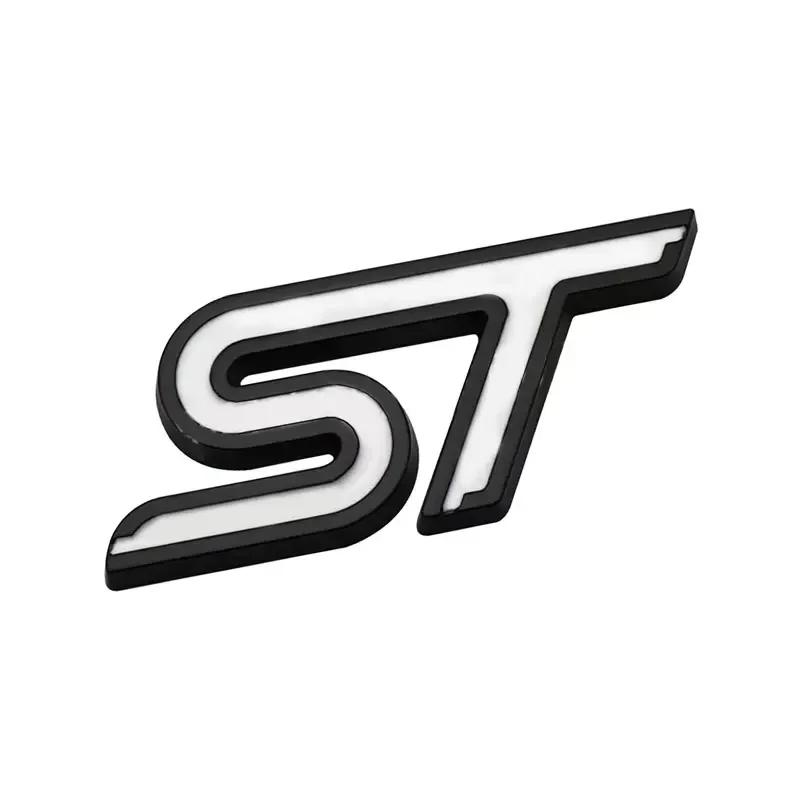 AJG1 3D Metal ST Badge Decal Car Body Emblem Rear Trunk Sticker for Ford Everest Fiesta Focus Mondeo Ranger Mustang Transit Explorer