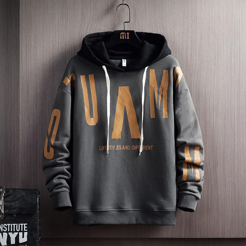 С капюшоном мужской модный брендовый пуловер весна-осень для любителей повседневного пальто для студентов, свободно надеваемого поверх одежды