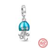 925 Silver Hermit Crab Gecko Jellyfish Dolphin Turtle Pendant Sky Blue Beads Fit Original  Charms Bracelet Europe Jewelry