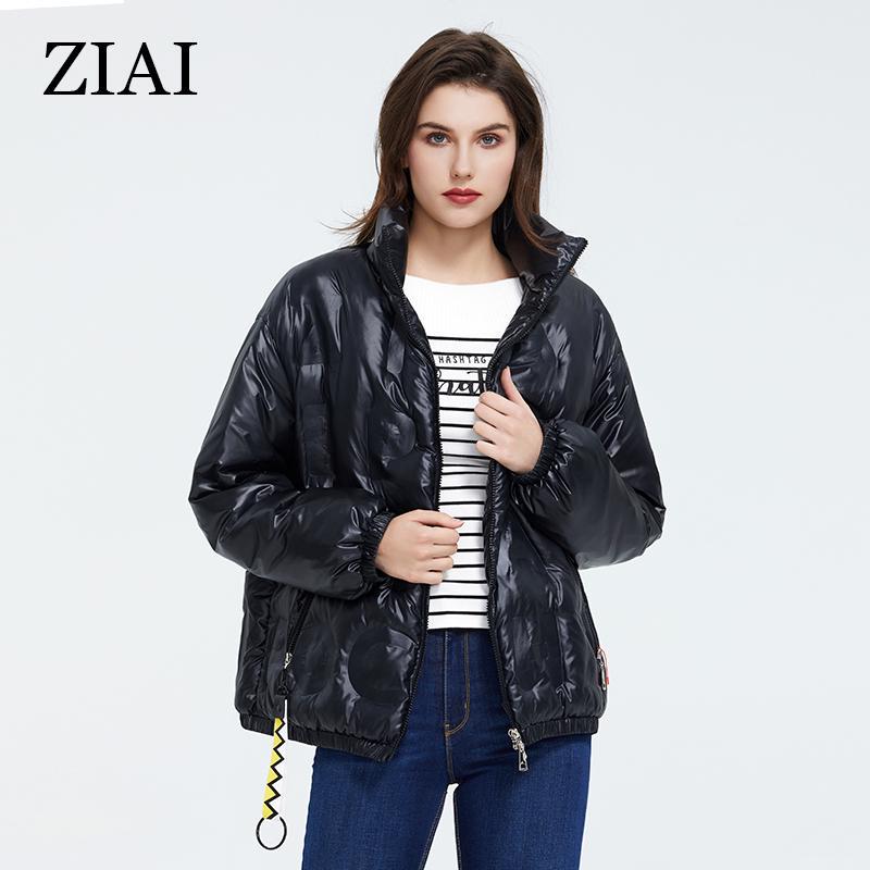 ziai Женское хлопковое пальто, короткое осеннее теплое водонепроницаемое модное зимнее пальто с воротником-стойкой, женская верхняя одежда