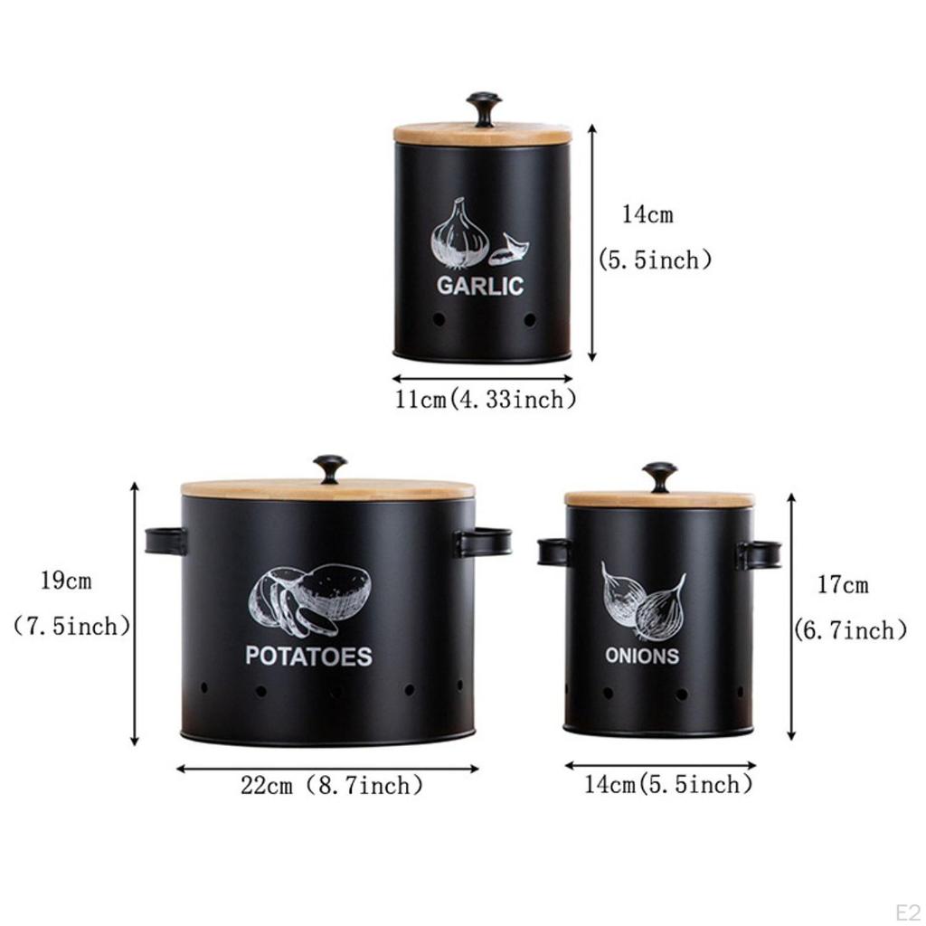3 штуки Кухонные контейнеры для хранения чеснока, картофеля, лука, овощные банки с вентиляционными отверстиями