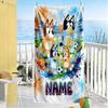 Bluey's Soccer Fun Customized Name Beach Towel Quick-Dry Soft Microfiber Portable for SwimmingBeachCamping Travel Beach AccessoriesGym