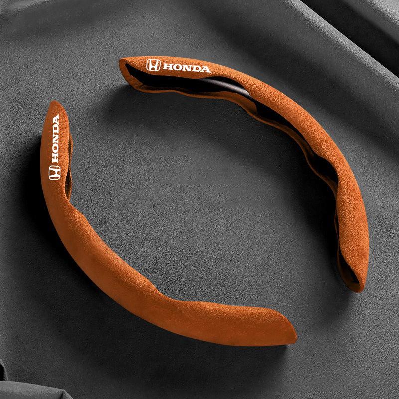 AABF1 Suede Car Steering Wheel Cover Anti-Slip Protector Shell For Honda Mugen Power Civic Accords CRV Hrv Jazz CBR VTEC VFR Accessory