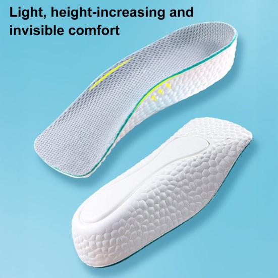1 Pair Orthopedic Insoles Height Increase Arch Support Insoles Breathable Odor-free Height Boosters Invisible Height Enhancer