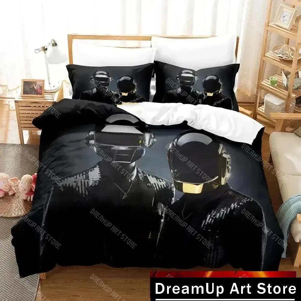 3D Печать Daft Punk Комплект постельного белья Пододеяльник Комплект постельного белья Чехол для одеяла Наволочка Одеяло Размер King Queen Комплект постельного белья для мальчиков и взрослых