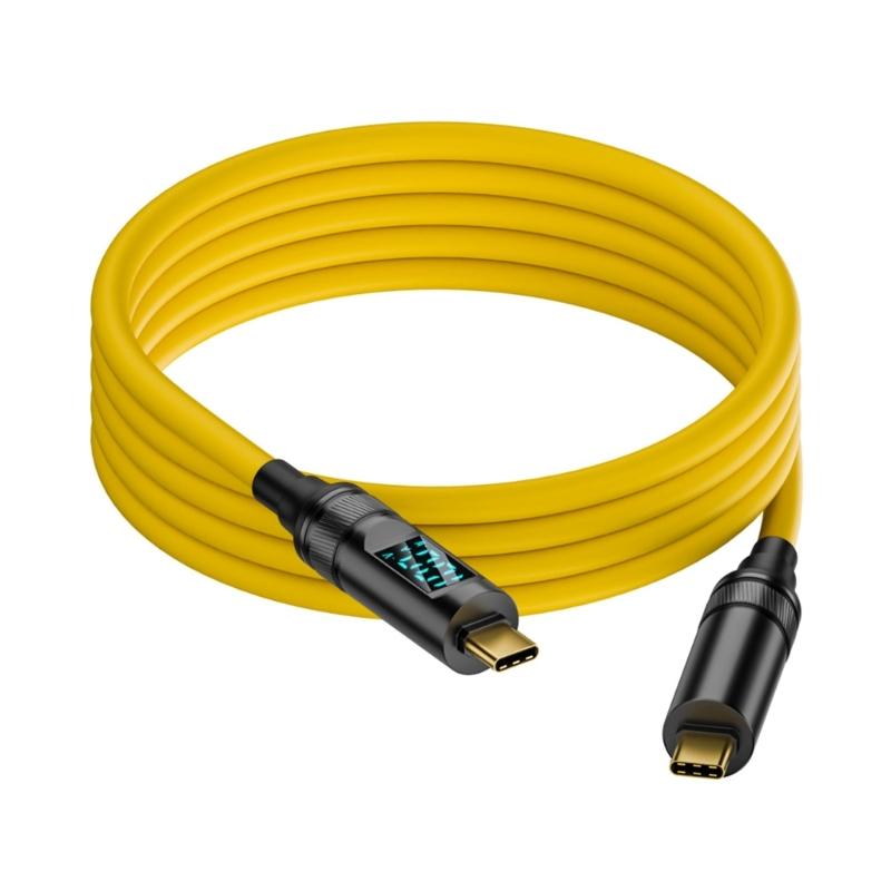 PD100W Quick Charging Cable USB C to TypeC Wire with LED Screen, 8K Video Output & OTG Support