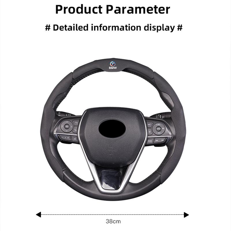 BBKE3 Perforated Leather Breathable Car Steering Wheel Cover For BMW E90 G80 M3 G30 M5 F82 F83 F20 F21 G42 F95 F96 G06 G07 M2 M4 M8 G1