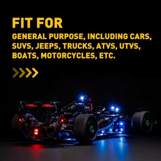 8Pods Blue LED Rock Lights Neon Underglow Light Decor For ATV Motorcycle UTV Car