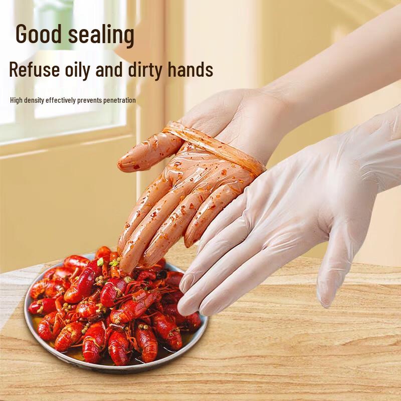 Hexinyue Одноразовые ПВХ перчатки, Большие, 100 штук