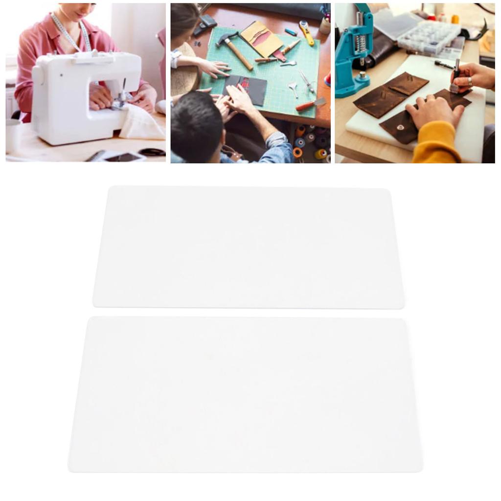 2PCS Embossing Mat Plates 3mm Thick Acrylic Backing Pad for Paper Leather Fabric Crafting Scrapbooking Card Making