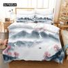 Китайская роспись кистью Комплект постельного белья Пододеяльник Комплект постельного белья 3D Цифровая печать Постельное белье Queen Size Комплект постельного белья Модный дизайн