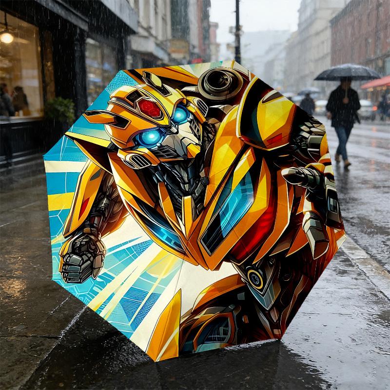 Transformers Adventure 8 Ribs 3Fold Black Glue Uv Protection Umbrella Sun Protection Rainproof Compact Folding Umbrella For Travel Daily Use C923746