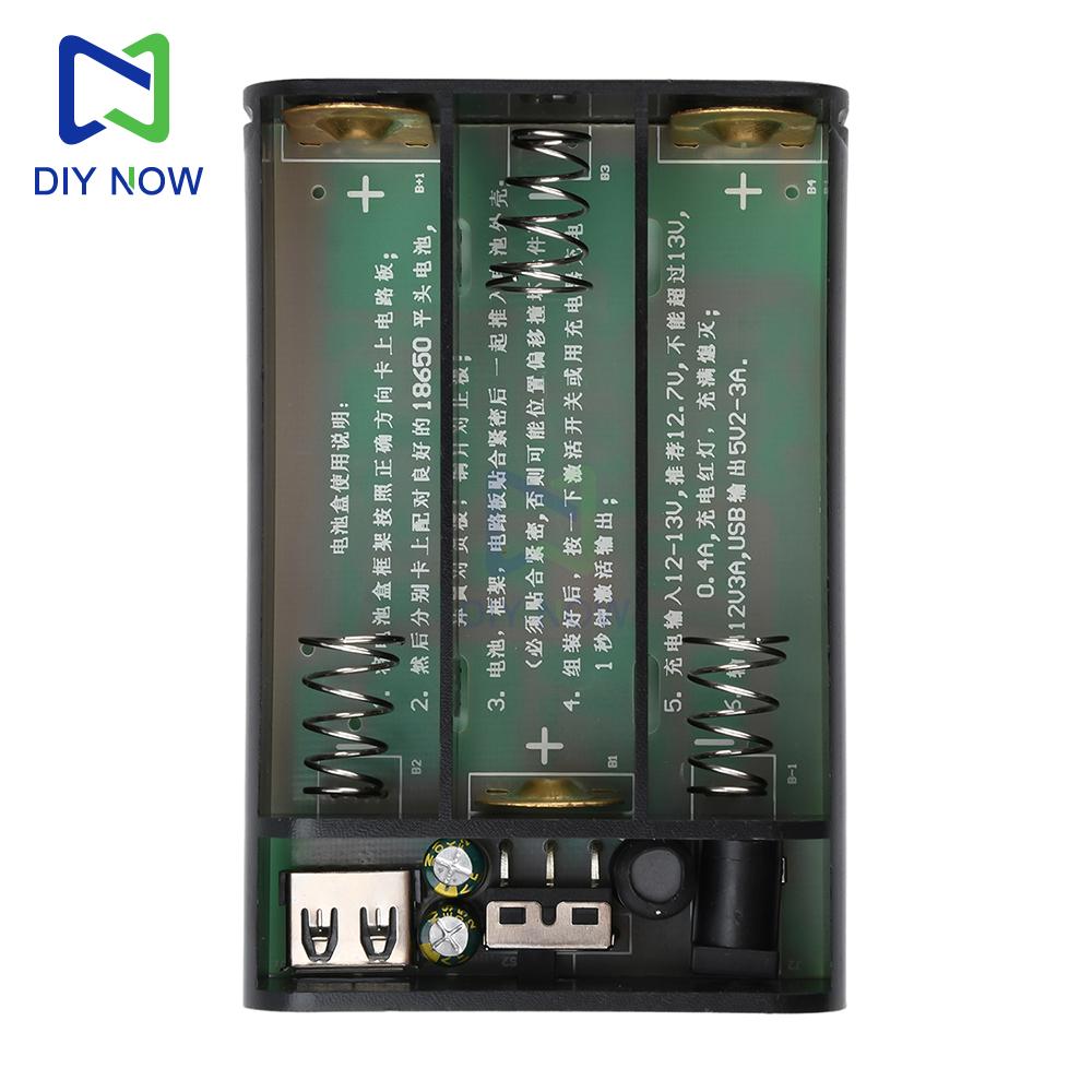 Корпус для Power Bank на 3 аккумулятора 18650, без пайки, DIY-комплект, двойной выход DC5V 12V, последовательное соединение, мобильный Power Bank, с переключателем, DC5.5*2.1мм